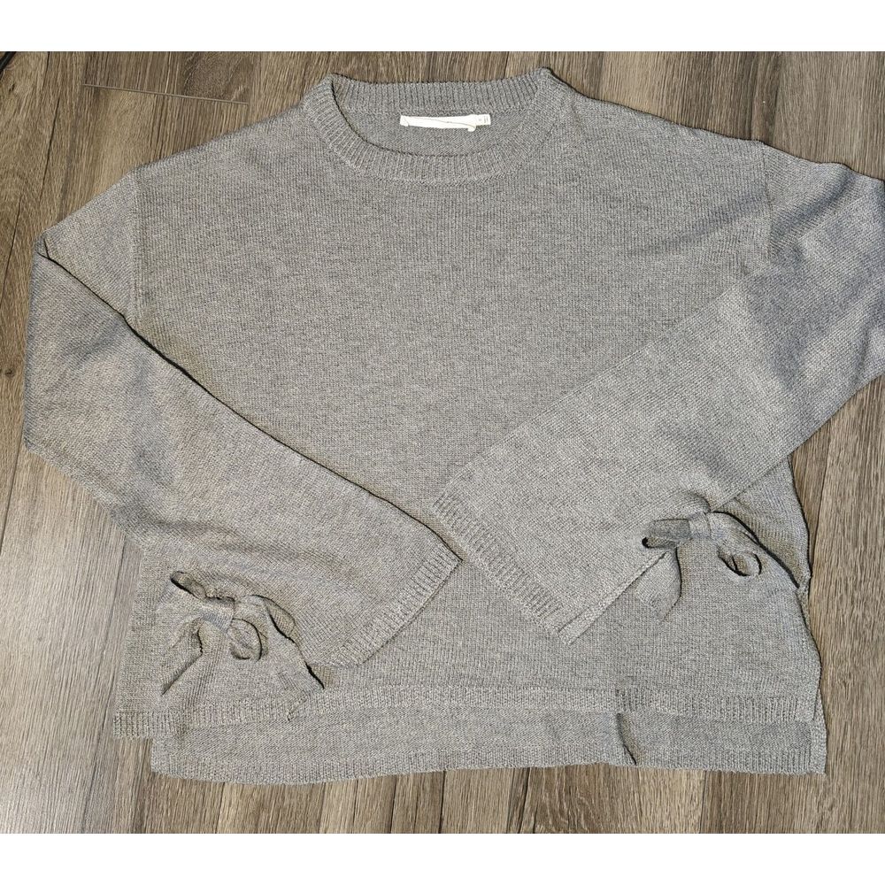 ASTR The‎ Label Womens Sweater Gray Boxy Fit Tie Long Sleeve Pullover Size Small